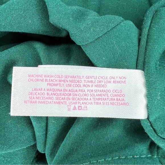 Green Gold Accent Bodysuit Long Sleeve Stretch V Neck Juniors Medium - Picture 8 of 8